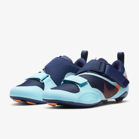 Nike Men's SuperRep Indoor Cycling Shoes 'Blue Void Copa Orange' CW2191-484 NIB - Picture 1 of 9